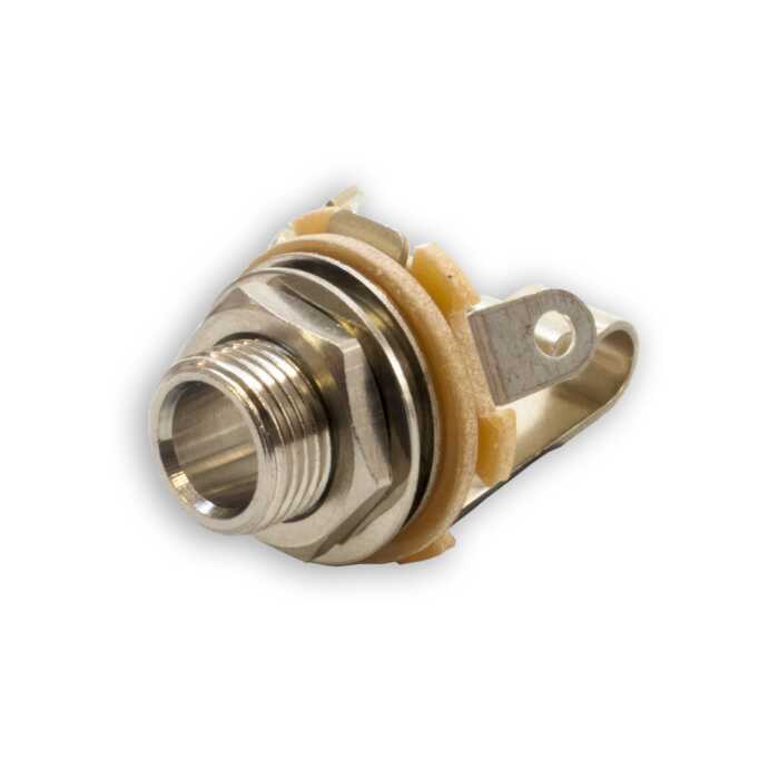 REAN NYS229L Mono Female Jack with Nut and Washer. Nickel Finish